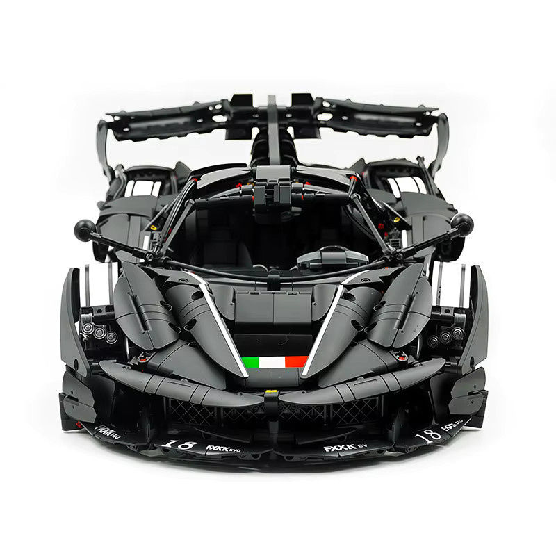 CADA 61505 Technisches Hypercar Modellbausatz im Maßstab 1:8, Schwarzes Sportauto als DIY Puzzle Spielzeug aus Kunststoff - Bild 3