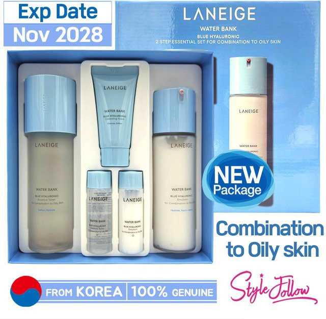 LANEIGE Water Bank Blue Hyaluronic 2-Schritte Essential Set, Mischhaut bis fettige Haut - Bild 1