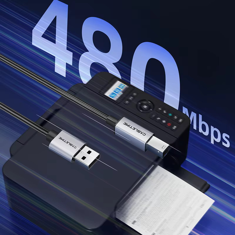 CABLETIME USB-Datenkabel Typ B auf Typ A für Drucker mit 5Gbps Hochgeschwindigkeit - Bild 2