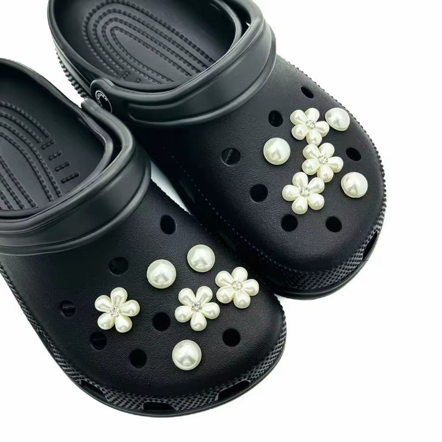 FHLDING Schuh Charm, Perle, Blume, Weiß, Damen - Bild 2