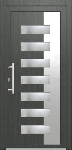 KNOCK Kunststoff-Haustür Robusto in Grau mit Glaseinsatz, modern, B: 110 cm, H: 210 cm - Bild 1