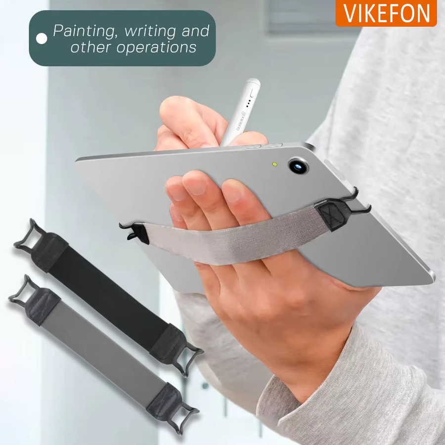 VIKEFON Tablet Ständer Halter mit Leder Handschlaufe für iPad 9,7/10 Zoll, 2er Set, Schwarz - Bild 1
