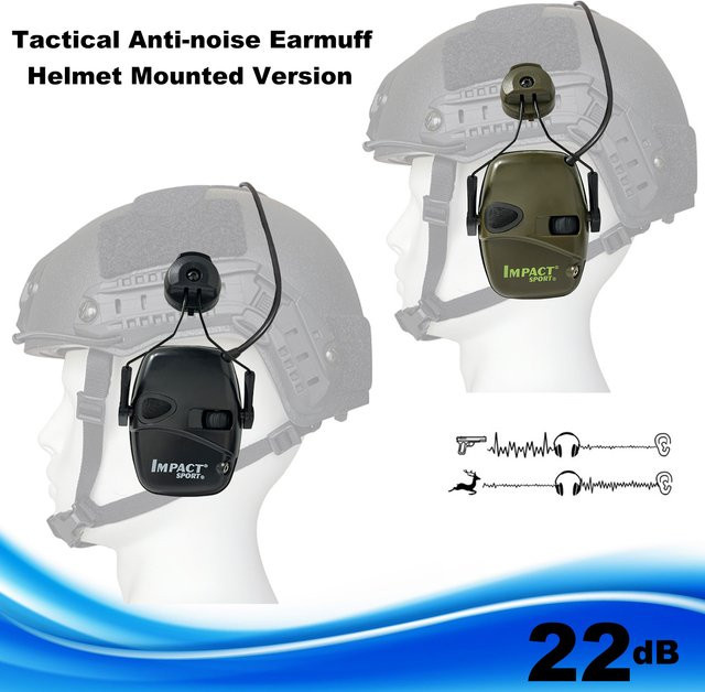 YHKEMA Taktischer Elektronischer Gehörschutz Black Over-Ear Headset mit Soundverstärkung für Jagd und Sport - Bild 1