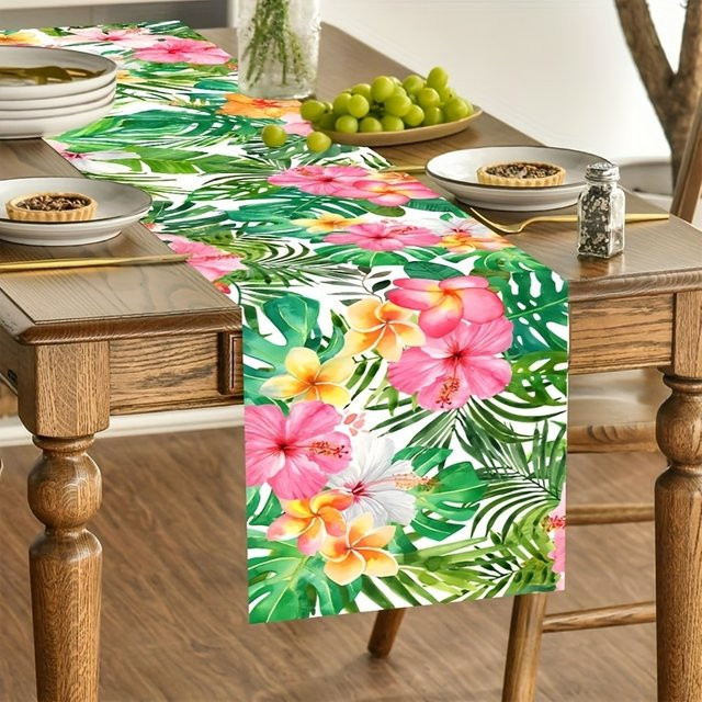 VIKAMA Tischläufer mit floralem Design in Multicolour, Polyester, B: 90 cm, T: 33 cm - Bild 1