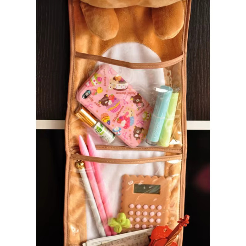 Rilakkuma Wandbehang Tasche Kawaii Türbehang zur Aufbewahrung in Braun - Bild 3