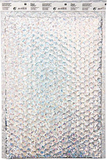 Rico Design Paper Poetry Luftpolstertasche C4 Holographisch mit selbstklebendem Verschluss, Breite: 25,0 cm, Höhe: 23,0 cm - Bild 1