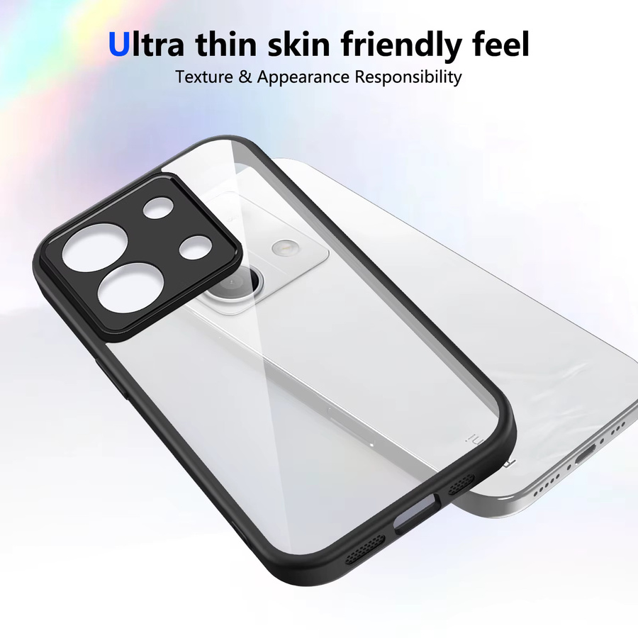 Xiaomi Redmi Note 14s Handyhülle aus Silikon mit Luftpolster und matter Rückseite in Transparent/Grau - Bild 2