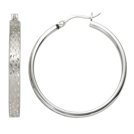 Colfem Creolen, 925 Sterling Silber, mattiert - Bild 1