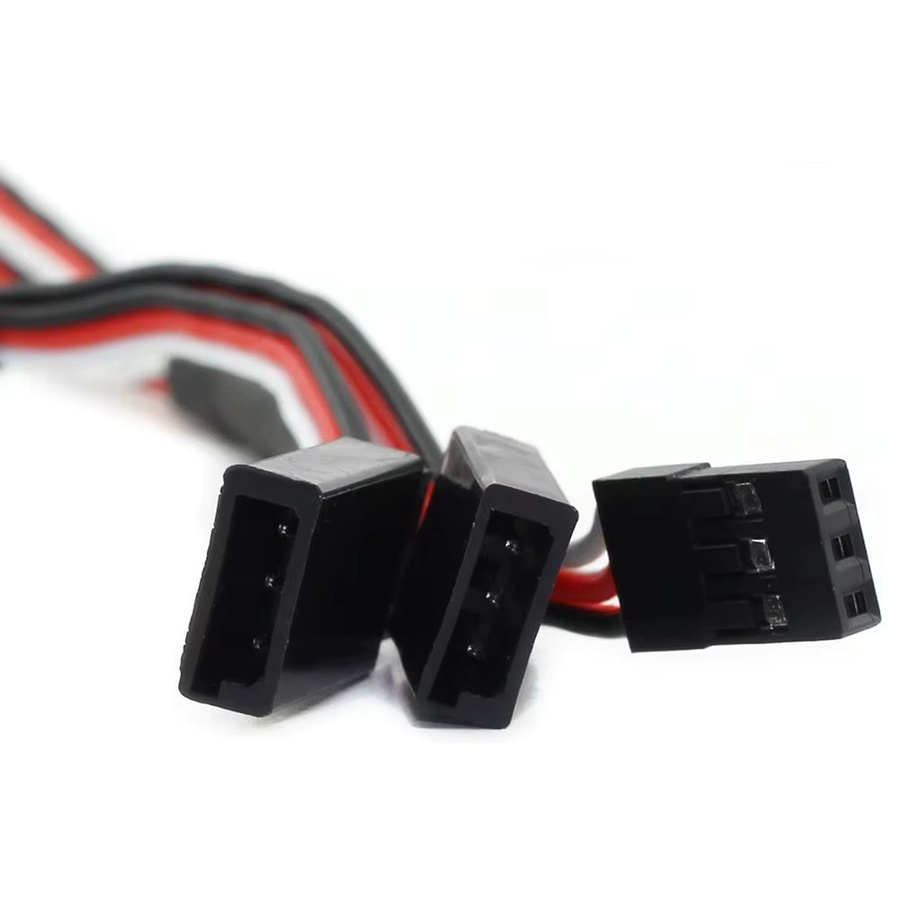 wishiot JR Y-Stil Servo Verlängerungskabel 3-Pin für Futaba RC Flugzeug Zubehör, Schwarz, Länge: 15 cm - Bild 3