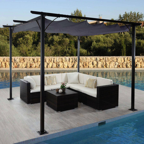 MVG Pergola MVG-C42 mit Schiebedach in Grau, B/T: 300 x 300 cm, 6 cm Gestell aus Stahl - Bild 3