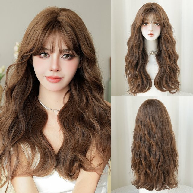 7JHH WIGS Perücke Wasserwellen Honigbraun, Damen - Bild 1