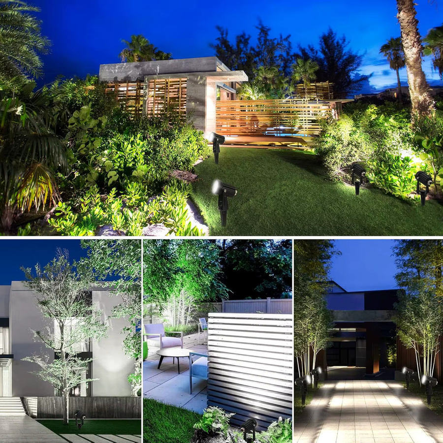 Crepow Solar LED Garten Scheinwerfer IP65 Wasserdicht mit integriertem LED in Cool Daylight 6000K für Außenbereich und Landschaftsbau - Bild 6
