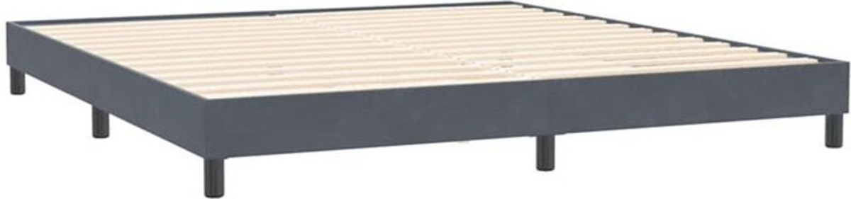 vidaxl Polsterbett aus Samt und Holzwerkstoff in Anthrazit, B/T/H: 200 x 220 cm - Bild 1