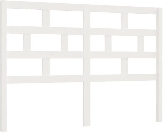 vidaXL Kopfteil aus Massivholz Kiefer in Weiß, rustikales Design, B/T/H: 156 x 4 x 100 cm - Bild 1