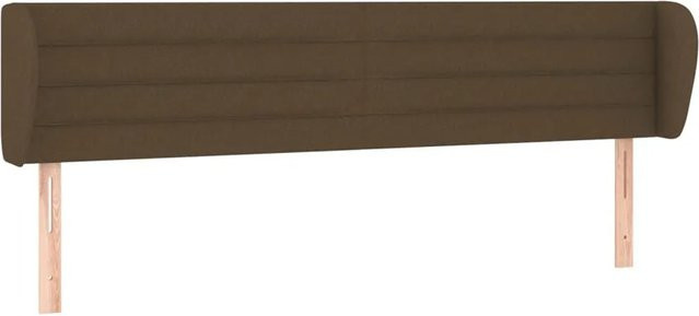 vidaXL Kopfteil mit Ohren in Dunkelbraun, gepolstertes Stoff-Kopfteil, B/T/H: 163 x 23 x 78/88 cm - Bild 1