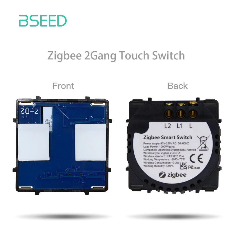 Bseed Zigbee Touch Lichtschalter Modul für Tuya Smart Life, 1/2/3 Gang DIY Schalterteil ohne Neutralleiter, EU Standard - Bild 5