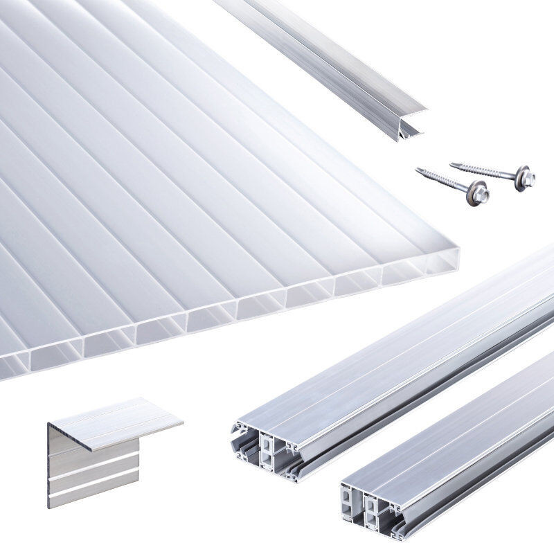 Terrassendach-Set T&J aus Acrylglas Stegplatten mit Thermoverlegeprofil in Weiß, 16 mm - Bild 1