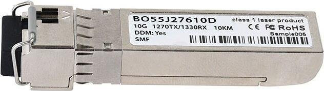 Calix Kompatibler BlueOptics BO55J27610D SFP+ Bidi Transceiver, 10GBASE-BX-U, Singlemode Fiber, LC-Simplex, TX1270nm/RX1330nm, 10KM, DDM, Farbe: Silber - Bild 1