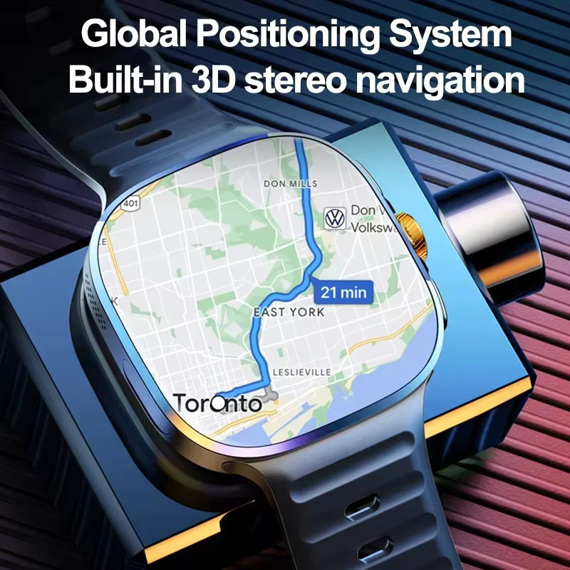 KAVSUMI Militär-Smartwatch für Herren mit GPS-Tracker, AMOLED HD Display, Bluetooth-Anruf und IP68 wasserdicht, Farbe: Schwarz - Bild 3