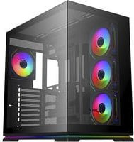 Krux Atron ATX Tower-Gehäuse in Schwarz mit USB-C, USB-A und 3,5 mm Klinkenanschluss - Bild 1