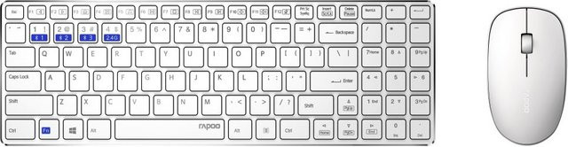 Rapoo 9300M Kabelloses Bluetooth Tastatur-Set in Weiß - Bild 1