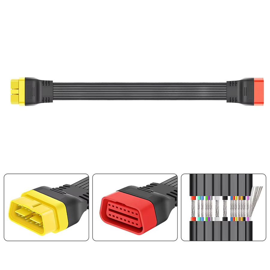JFIND OBD2 OBDII Verlängerungskabel 16-poliger Stecker auf Buchse für ELM327 und Launch Thinkdiag Adapter - Bild 2