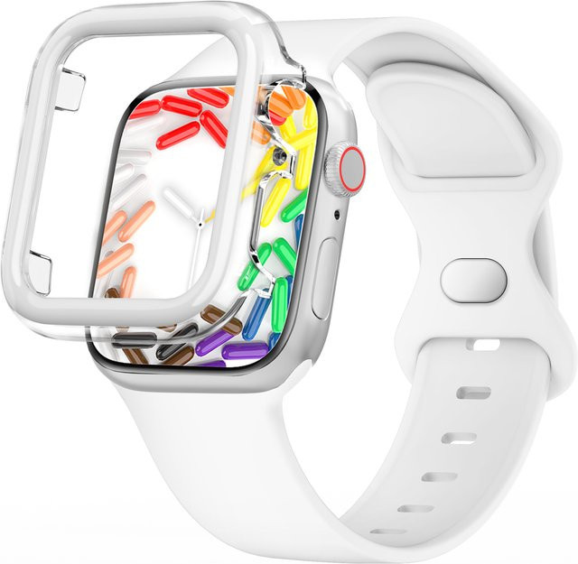 ONELENT Uhrenarmband Silikon, Pink, kompatibel mit Apple Watch - Bild 1