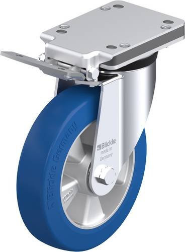 Blickle Lenkrolle LK-ALBS 200K-IS mit Feststeller, silber, Rad-Durchmesser: 20 cm, Tragfähigkeit: 600 kg - Bild 1