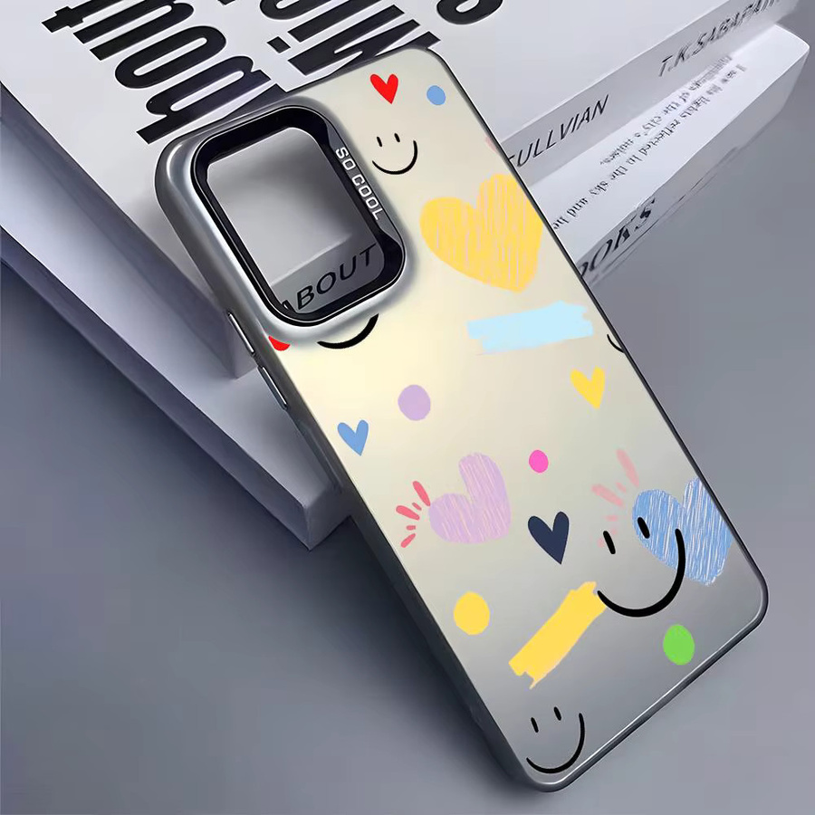 INS Mode Glänzende Smiley Handyhülle aus TPU für Samsung Galaxy S25 S24 S23 S22 S21 Ultra Plus 5G in Schwarz und Mehrfarbig - Bild 4