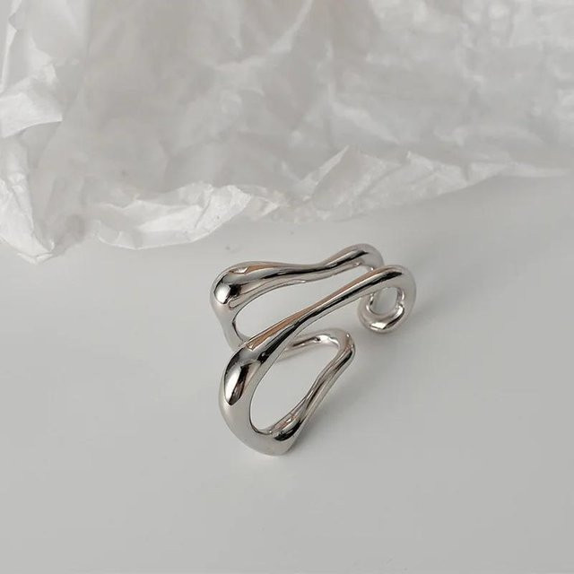 Earcuff Doppelkreis Ohrklemme, Schwarz, Unisex, Vintage - Bild 1