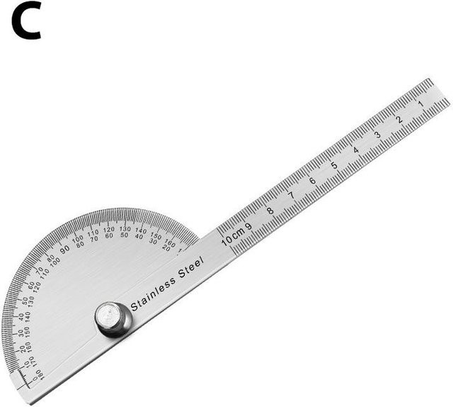 Nores 180 Grad Winkelmesser aus Edelstahl in Weiß und Silber für die Holzbearbeitung - Bild 1
