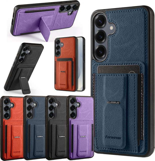 Handyhülle mit Kartenfächer und Kickstand für Samsung Galaxy A15 A35 A55 A16 A36 A56 A17 4G 5G in Purple - Bild 1