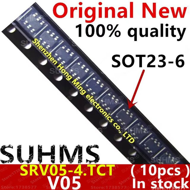 10 Stück SRV05-4.TCT SOT23-6 Transistoren in Schwarz von SUHMS - Bild 1