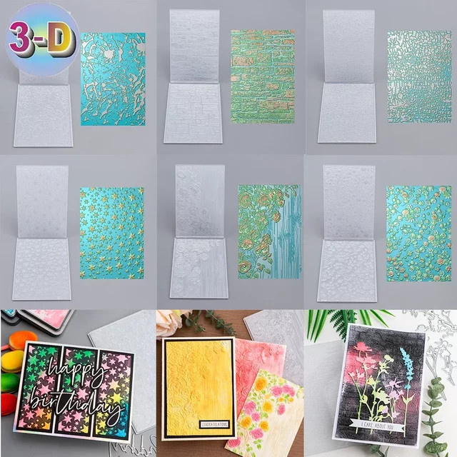 3D Embossing Folder Blooming Flower Wall Star Pattern für Papierbastelarbeiten in Multicolour - Bild 1