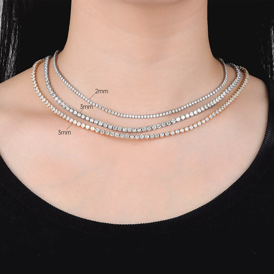 Orstarry Halskette, Tenniskette, 925 Silber, Zirkonia, Damen - Bild 1