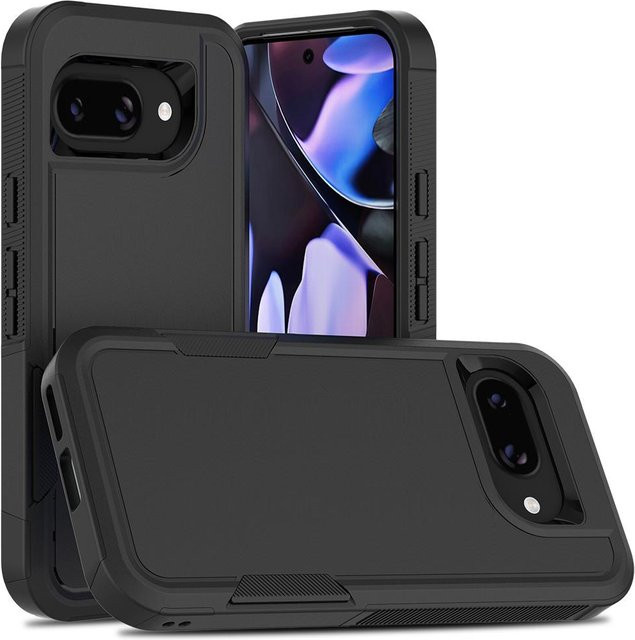 Stoßfeste Hybrid-Panzer Handyhülle mit Kameraschutz für Google Pixel 9 Pro XL, 9, 8 Pro, 7 Pro und weitere Modelle in Schwarz - Bild 1
