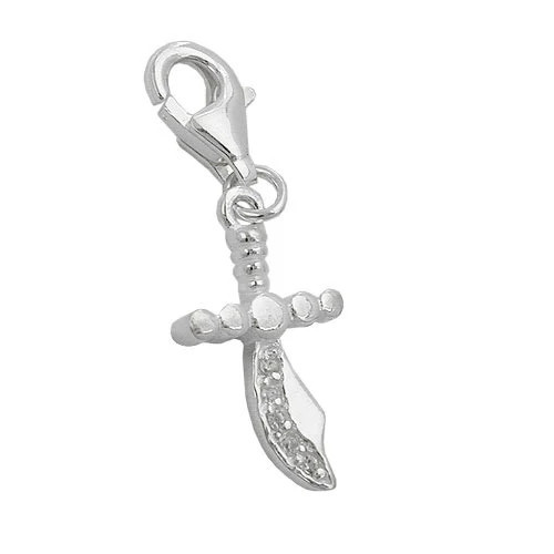 SIGO Charm Krummsäbel, 925 Silber, Zirkonia, Unisex - Bild 1