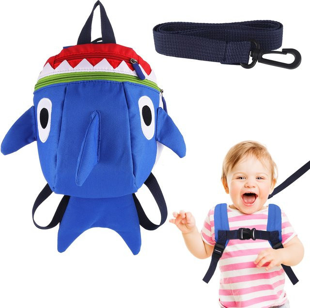 Sicherheitsleine für Kleinkinder als Rucksack-Tether für Jungen und Mädchen in Blau oder Grün - Bild 1