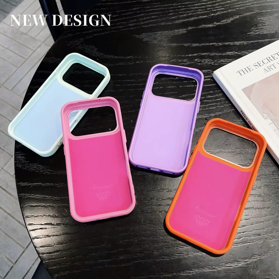 Glitzernde Sternenhimmel Lederhülle für Apple iPhone 17E 17 16 15 14 13 Pro Max in Blau und Multicolour mit mattierter Rautenstruktur und stoßfestem Schutz - Bild 1
