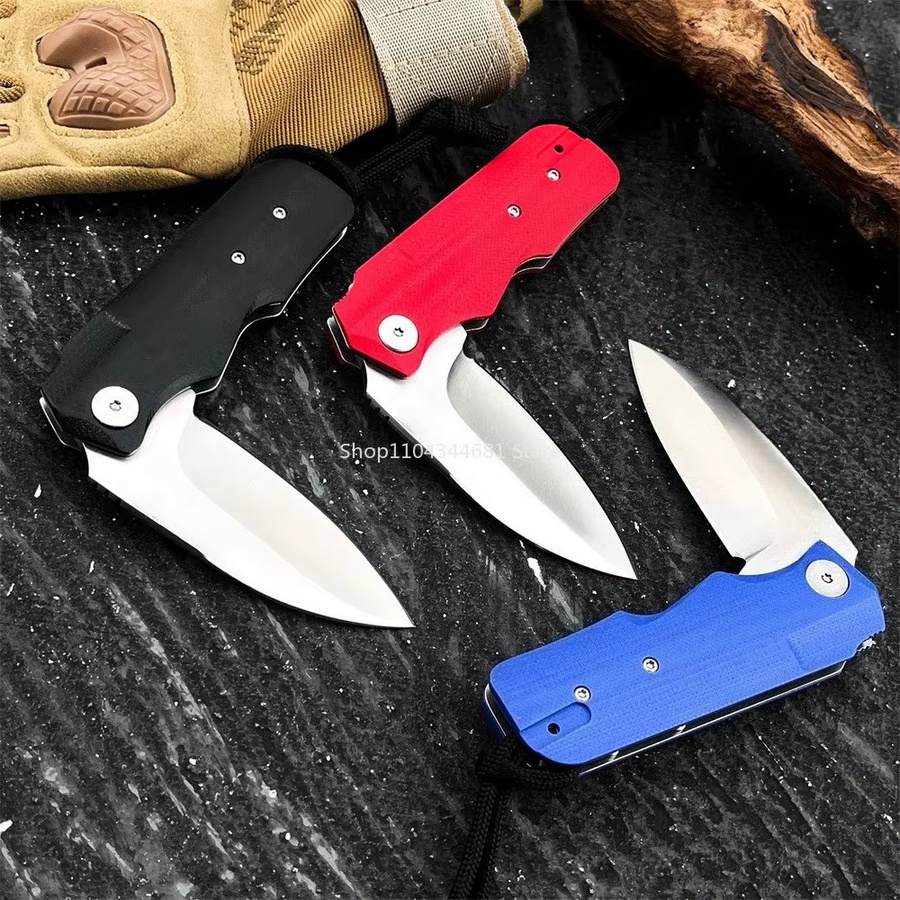 Mini Klappmesser mit 2,8 Zoll 8Cr13Mov Klinge und G10 Griff in Schwarz oder Mehrfarbig für EDC, Camping und Wandern - Bild 3