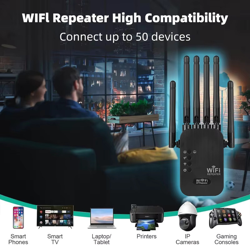 Regaton Dual-Band WLAN-Verstärker AC1200/AC300 Wi-Fi 5 Repeater in Schwarz - Bild 4