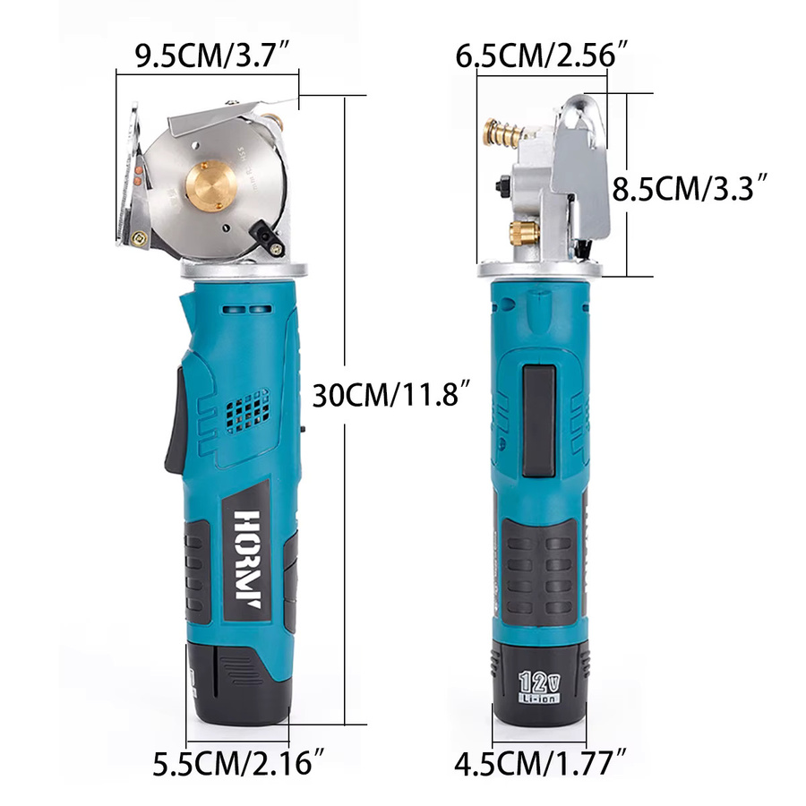 Bosch Kabellose Runde Stoffschere Elektrisch Blau für 12V Akkus mit 70mm Schneidmesser - Bild 3