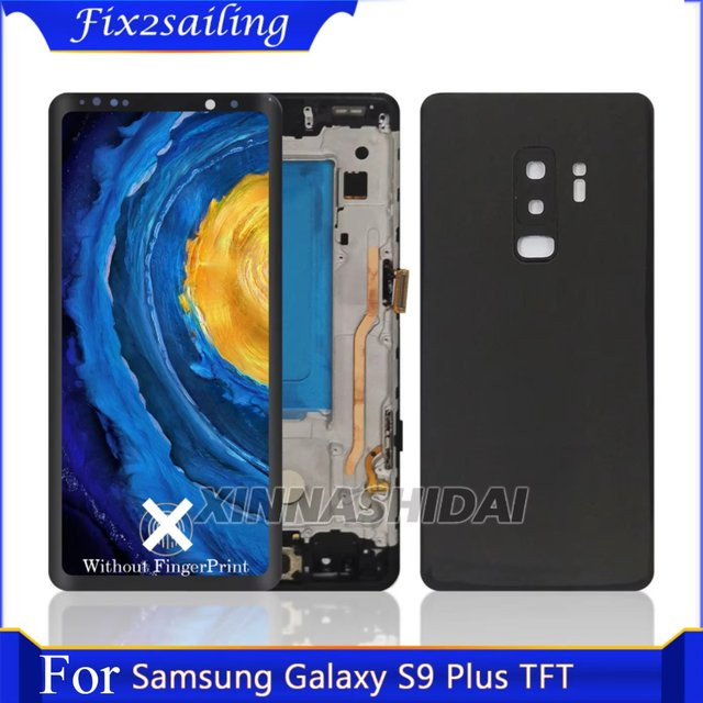Samsung Galaxy S9 Plus LCD-Display Touchscreen-Digitizer-Baugruppe mit Rahmen in Schwarz - Bild 1