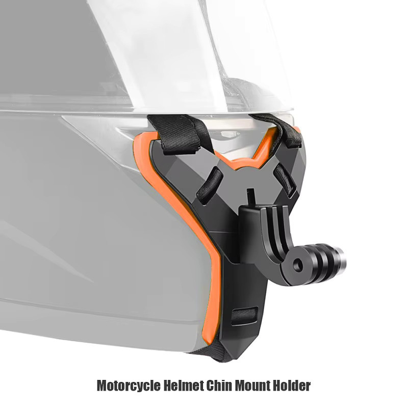 GoPro Kinnhalterung für Motorradhelme als Action-Kamera-Zubehör für Held 9 8 6 5 in Schwarz und Orange - Bild 2