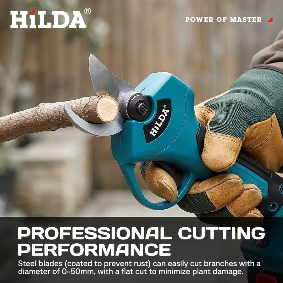 HILDA Elektrische Gartenschere mit bürstenlosem Motor für Makita LXT Akkus, professioneller Zweigschneider für Blumen und Obst - Bild 4