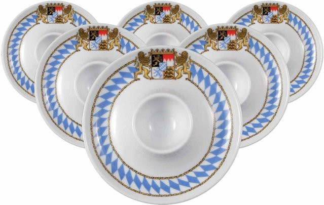 Seltmann Weiden Eierbecher mit Ablage Compact Bayern aus Porzellan, Mehrfarbig, 6er Set, Durchmesser: 12,5 cm - Bild 1