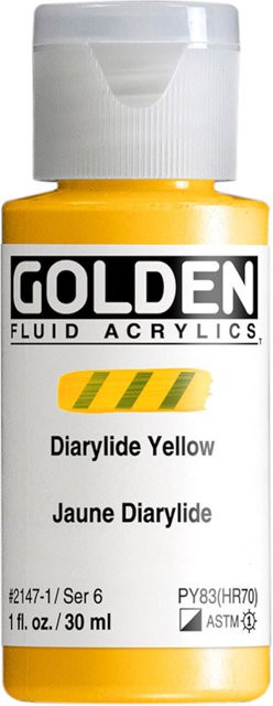 Golden Fluid Acrylfarbe Golden in Diarylgelb - Bild 1