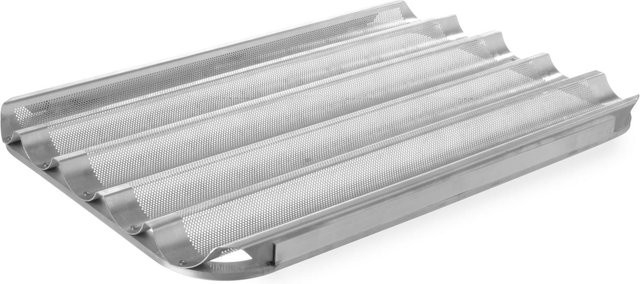 Hendi Baguette-Backblech mit 5 Rillen aus Aluminium, Farbe Silber, B/T: 60 x 40 cm - Bild 1