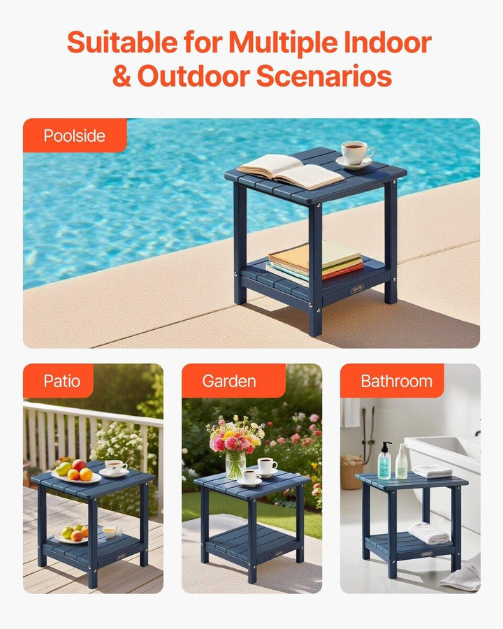 Buying Solutions MB Outdoor-Beistelltisch aus HDPE in Blau, B/T/H: 45 x 38 x 44 cm - Bild 5