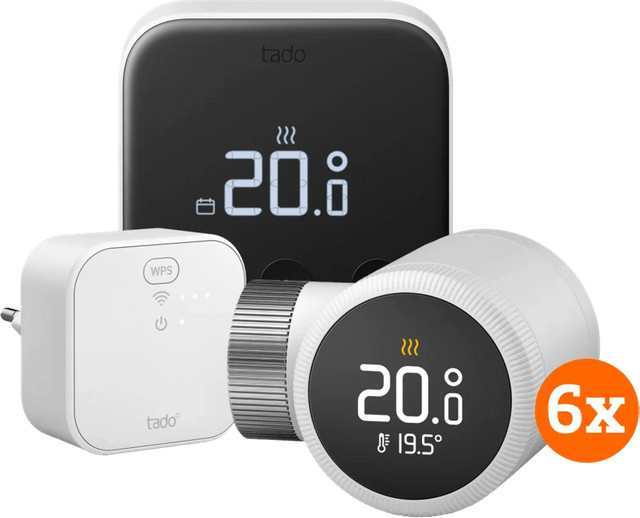 Tado Smart-Thermostat X Starterset mit 6 Thermostatköpfen Matter Weiß - Bild 1